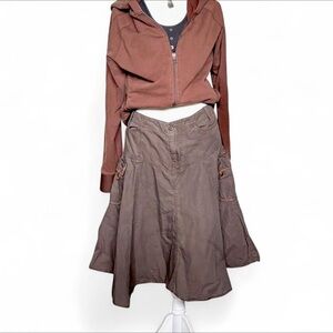 Y2K George Grey/Green Cargo Mid Skirt